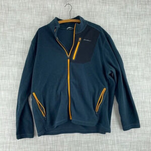Eddie Bauer full zip Sweatshirt Mens XXL blue gray 3908